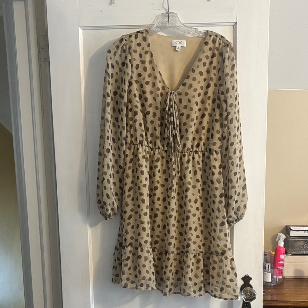 Gilli Beige and Brown Spotted Dress